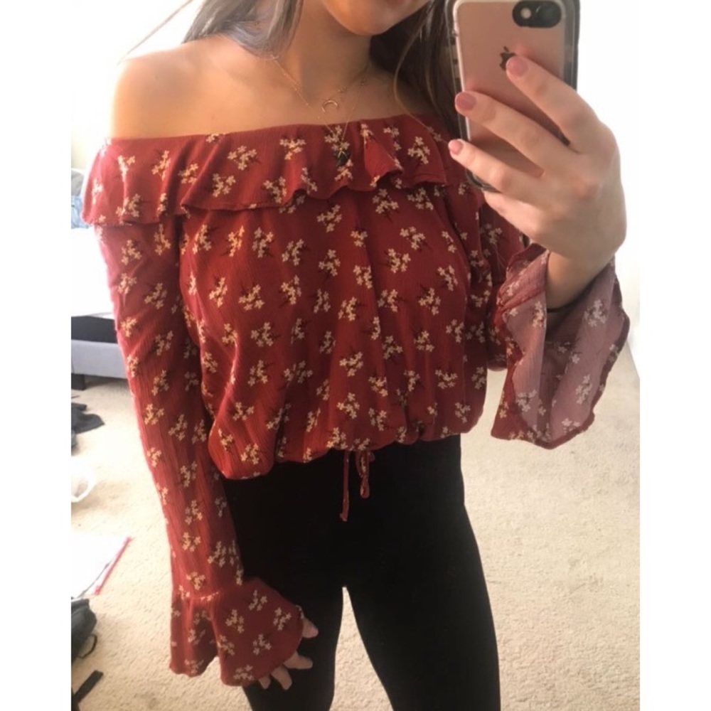 Red Off The Shoulder Top